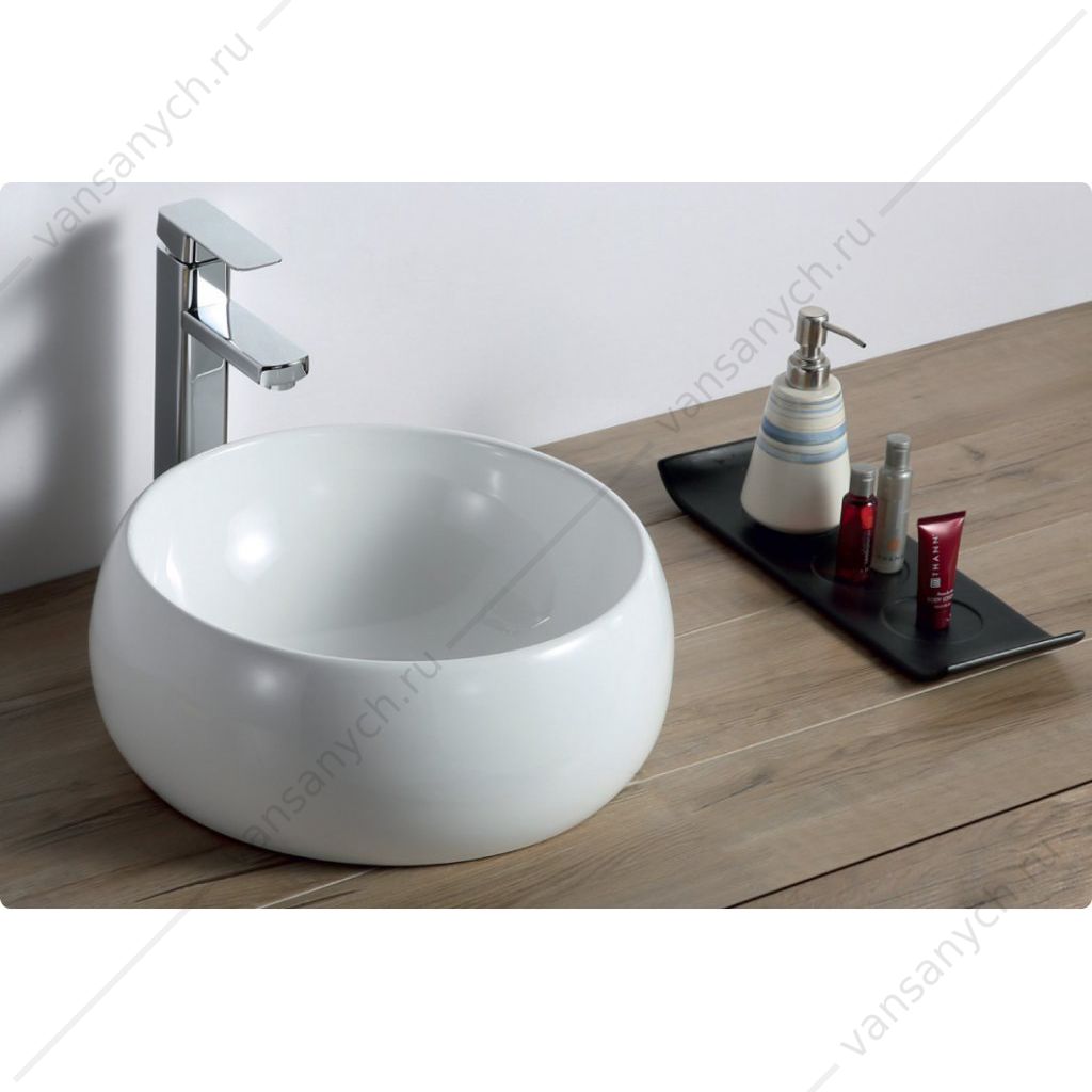 Раковина накладная керамическая круглая BELBAGNO BB1065 белый Belbagno (Италия) купить в Тюмени (Ван Саныч™)