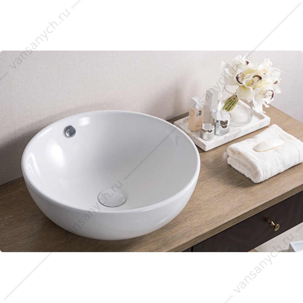 Раковина накладная керамическая круглая BELBAGNO BB1077 белый Belbagno (Италия) купить в Тюмени (Ван Саныч™)