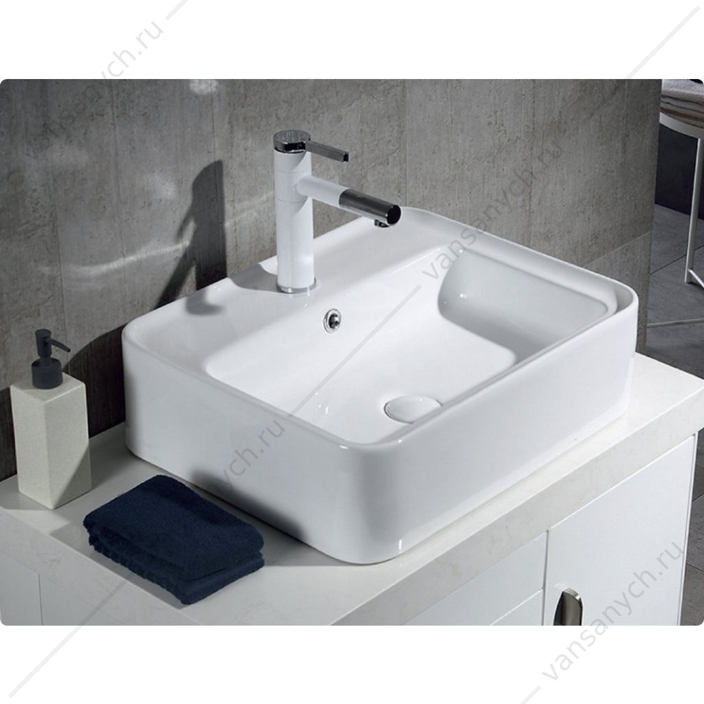 Раковина керамическая накладная прямоугольная BELBAGNO BB1367 белый Belbagno (Италия) купить в Тюмени (Ван Саныч™)