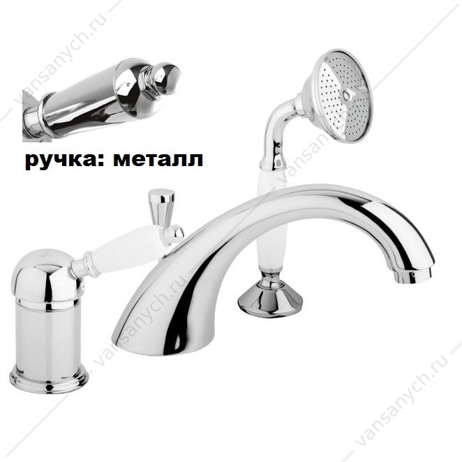 Смеситель на борт ванны с выдвижным душем CEZARES ELITE-BVDM хром Cezares (Италия) купить в Тюмени (Ван Саныч™)