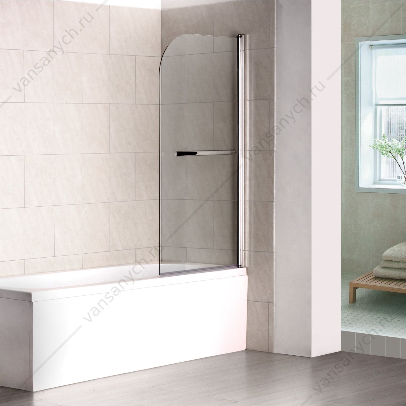 Шторка на ванну распашная маятниковая RGW SC-06 80х150 прозрачное RGW (Германия) купить в Тюмени (Ван Саныч™)