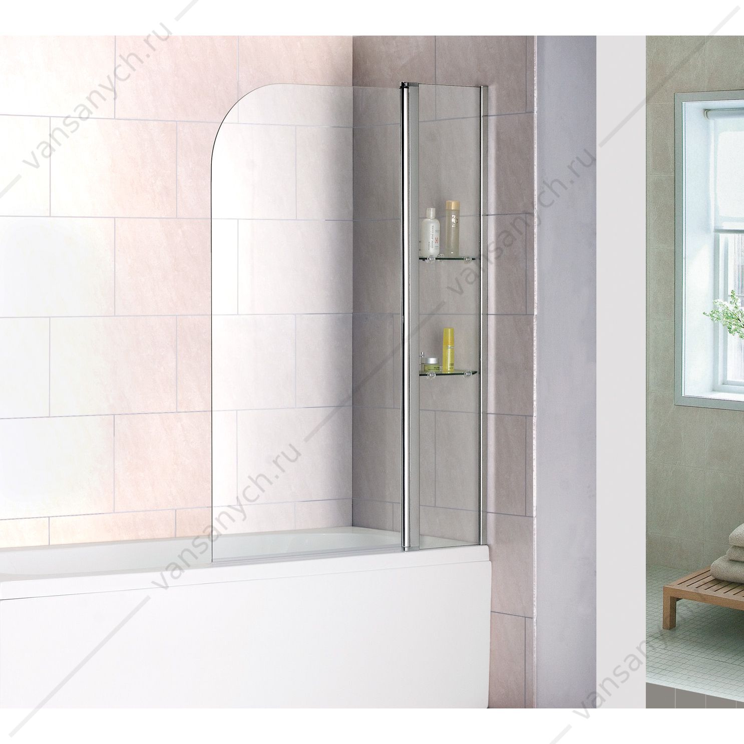 Шторка на ванну распашная маятниковая RGW SC-07 100х150 прозрачное RGW (Германия) купить в Тюмени (Ван Саныч™)