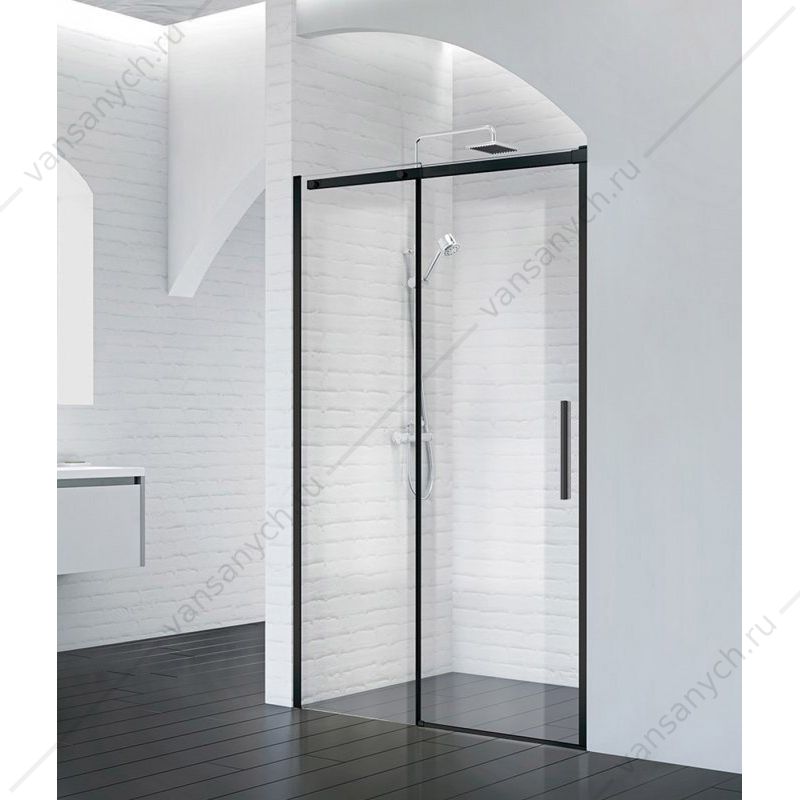 Душевая дверь 140х195 BELBAGNO черный профиль ACQUA-BF-1-140-C-NERO Belbagno (Италия) купить в Тюмени (Ван Саныч™)
