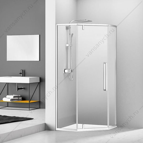 00-00005012 Душевое ограждение 90х90см COMFORTY XL 197, стекло 6мм,  профиль хром, трапеция Comforty (Россия) купить в Тюмени (Ван Саныч™)