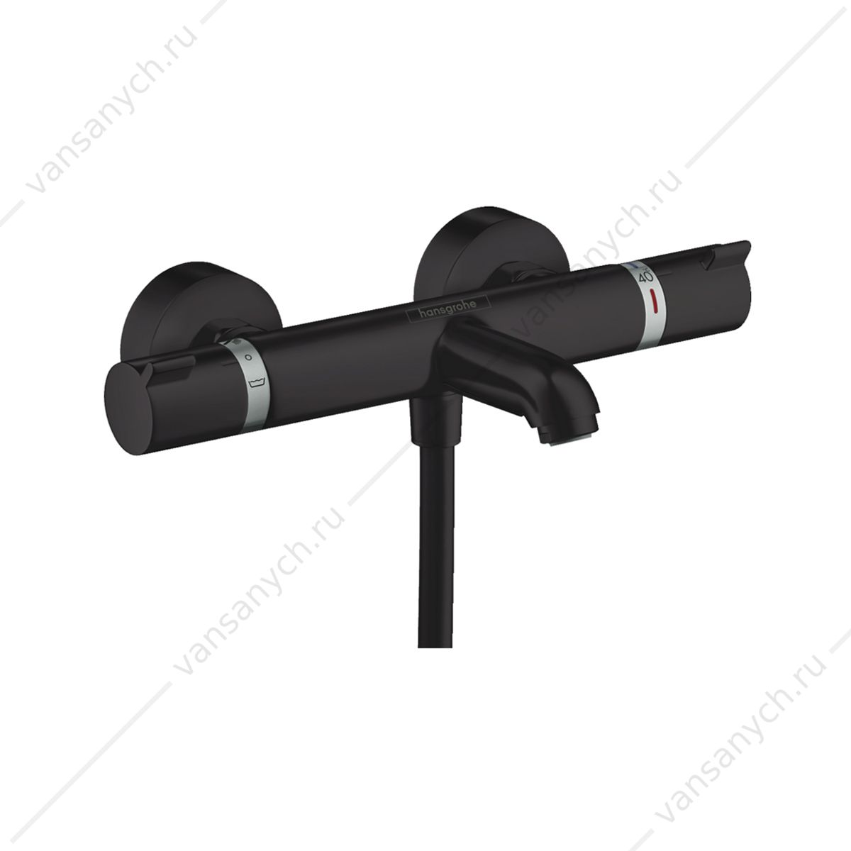 Смеситель термостат для ванны Hansgrohe Ecostat Comfort, черный 13114670 HANSGROHE (Германия) купить в Тюмени (Ван Саныч™)