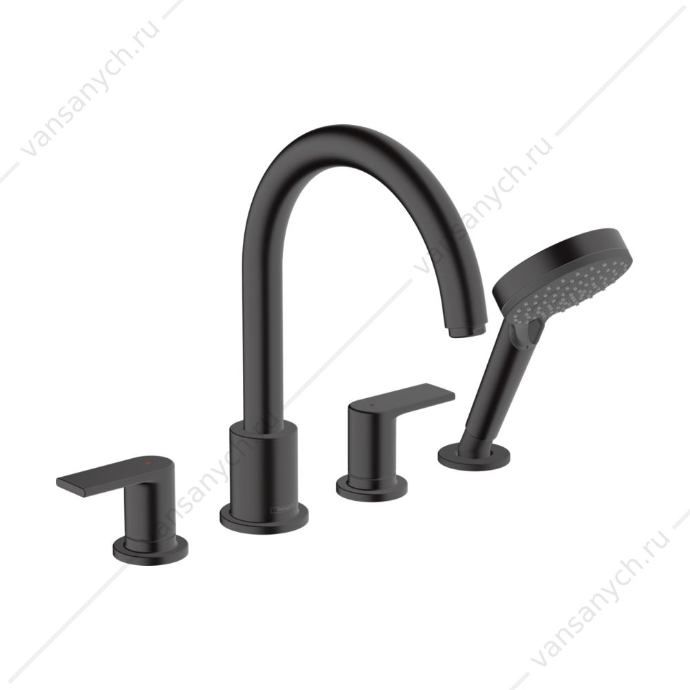 Смеситель на край ванны Hansgrohe Vernis Shape 71459670 черный HANSGROHE (Германия) купить в Тюмени (Ван Саныч™)