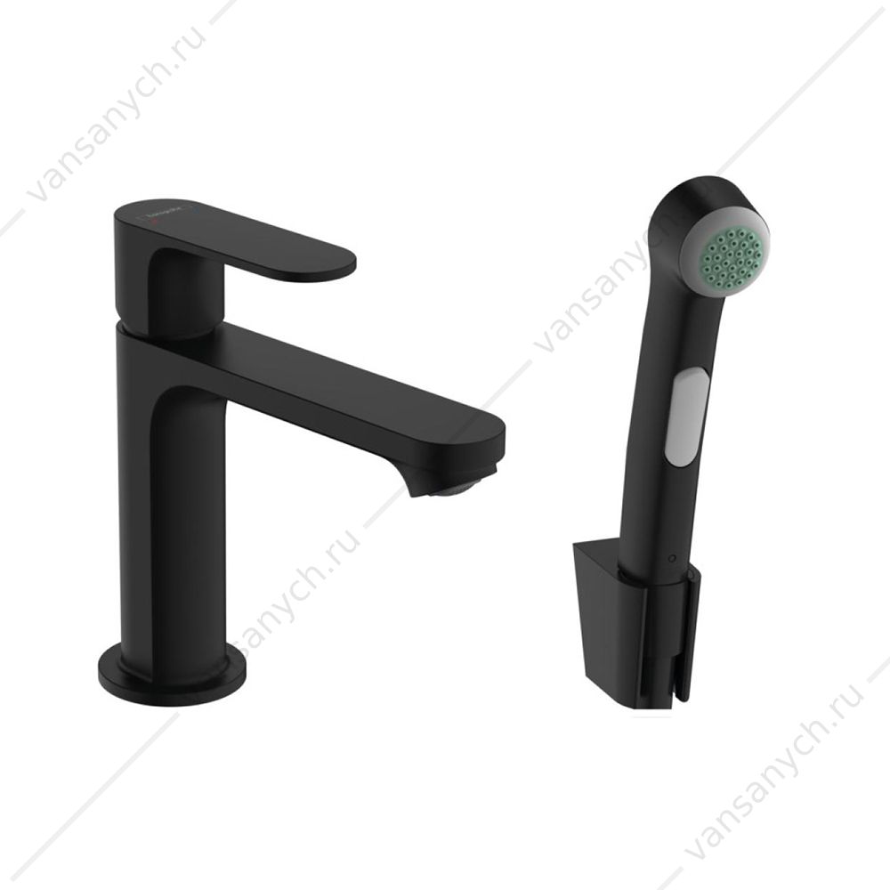 Смеситель для раковины 110 с гигиеническим душем Hansgrohe Rebris S, черный 72215670  HANSGROHE (Германия) купить в Тюмени (Ван Саныч™)
