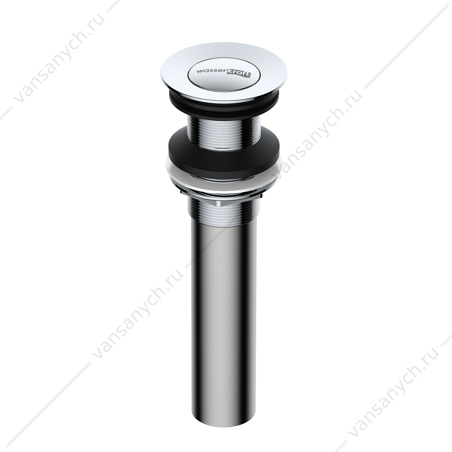 Донный клапан Push-up хром A249 WasserKraft (Германия) купить в Тюмени (Ван Саныч™)