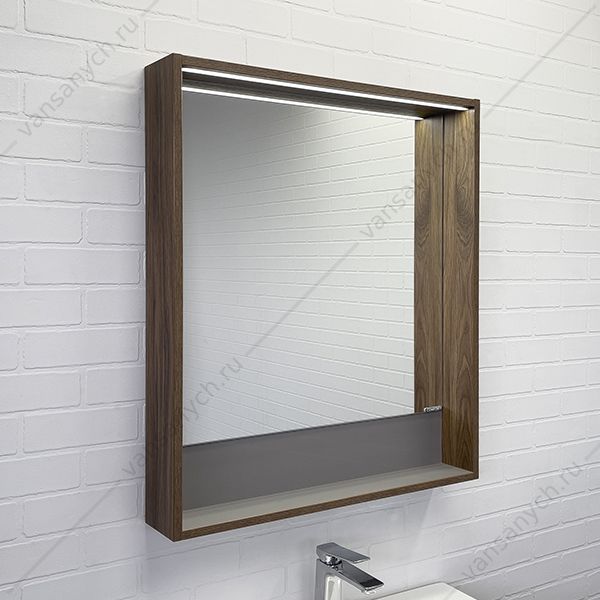 00-00005791 Зеркало 70см COMFORTY Томари-70 дуб темно-коричневый с подсветкой, 00-00005791CF Comforty (Россия) купить в Тюмени (Ван Саныч™)