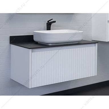 00-00013795 Тумба с раковиной 90 COMFORTY Марсель-90 белый столешница под мрамор Калакатта Блэк, c раковиной COMFORTY T-Y9378, 00-00013795CF Comforty (Россия) купить в Тюмени (Ван Саныч™)