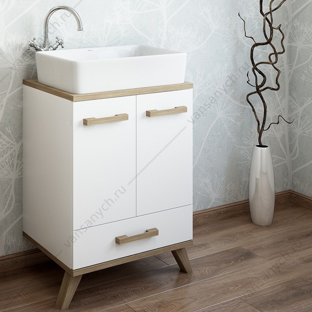 31402 Тумба Ингрид 60 под  раковину накладную, 2 двери, 1 ящ.,  SANFLOR С0001916 SANFLOR (Россия) купить в Тюмени (Ван Саныч™)