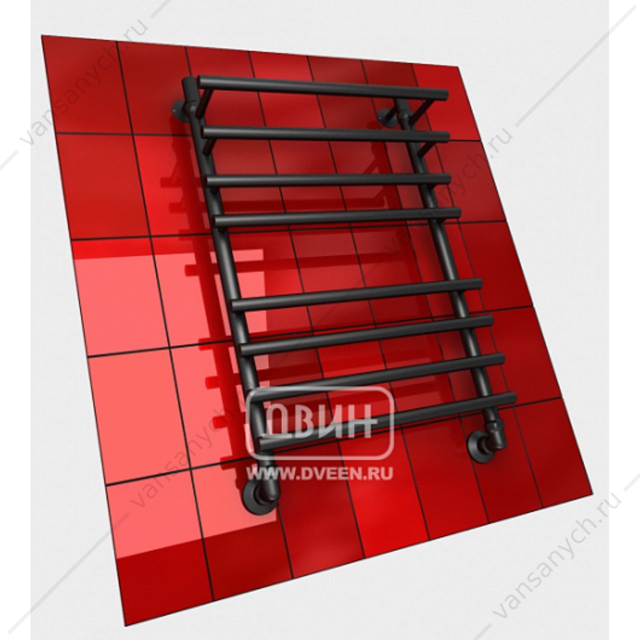 Полотенцесушитель ДВИН F primo 60/40 1-3/4-1/2 Универсальный, К3, Чёрный матовый Двин (Россия) купить в Тюмени (Ван Саныч™)