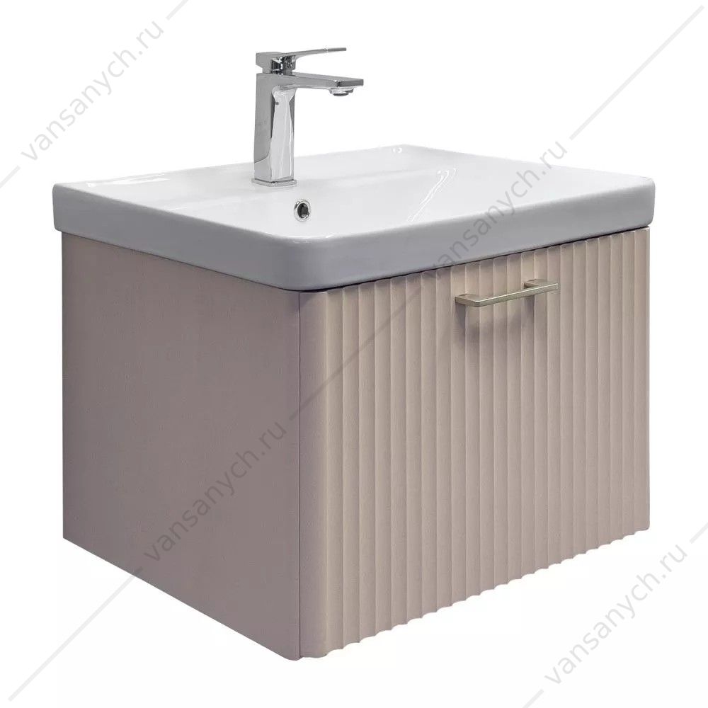 00-00021034 Тумба с раковиной COMFORTY Ангара-60П дуб латте, раковина COMFORTY 4460 00-00021034CF Comforty (Россия) купить в Тюмени (Ван Саныч™)