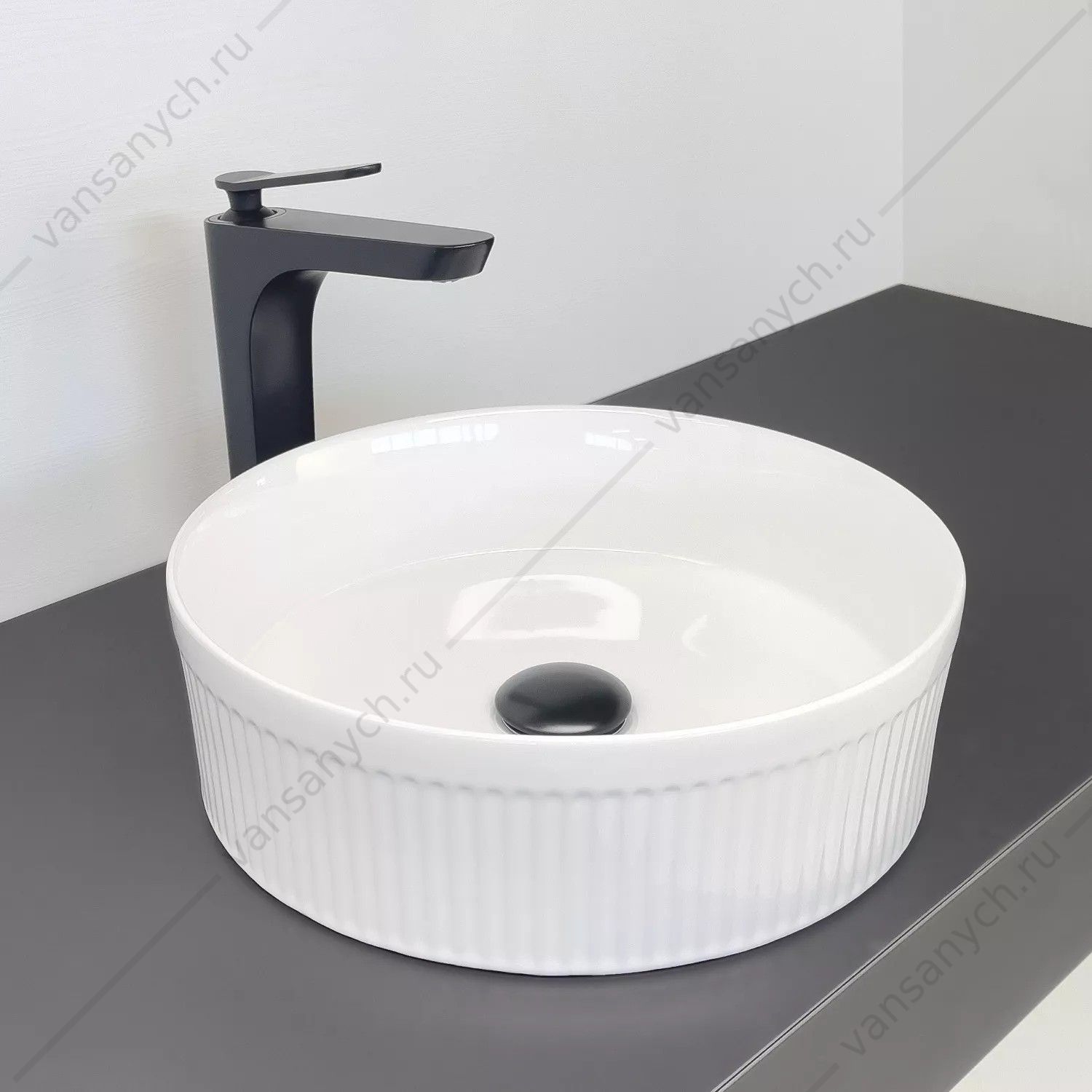 00-00019901 Раковина D35 круглая накладная COMFORTY CF178760 рифленый борт белая Comforty (Россия) купить в Тюмени (Ван Саныч™)