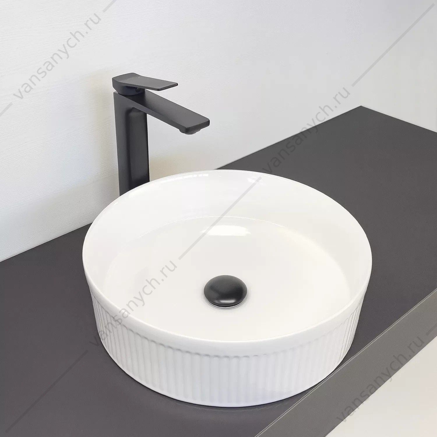 00-00019902 Раковина D39 круглая накладная COMFORTY CF178760D рифленый борт белая Comforty (Россия) купить в Тюмени (Ван Саныч™)