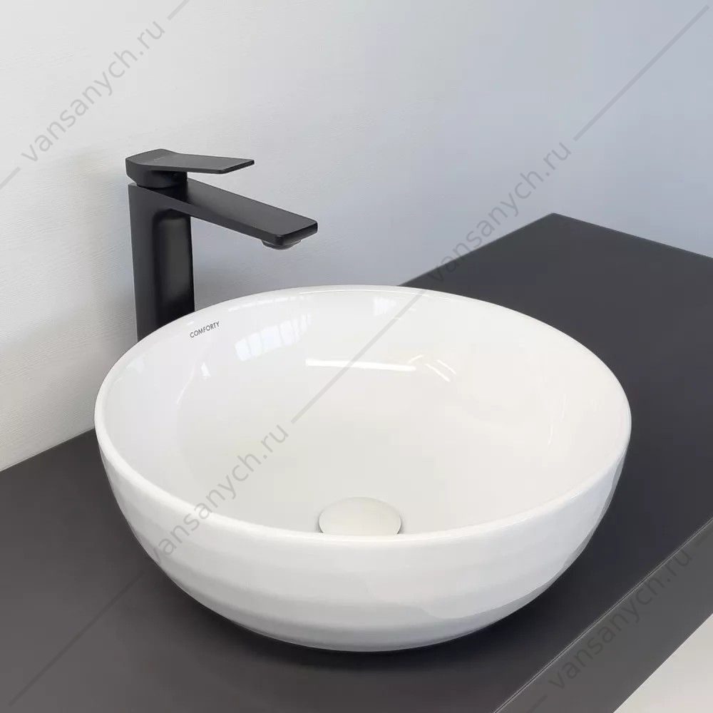 00-00020092 Раковина D40 круглая накладная COMFORTY CF3075 рифленый борт белая Comforty (Россия) купить в Тюмени (Ван Саныч™)