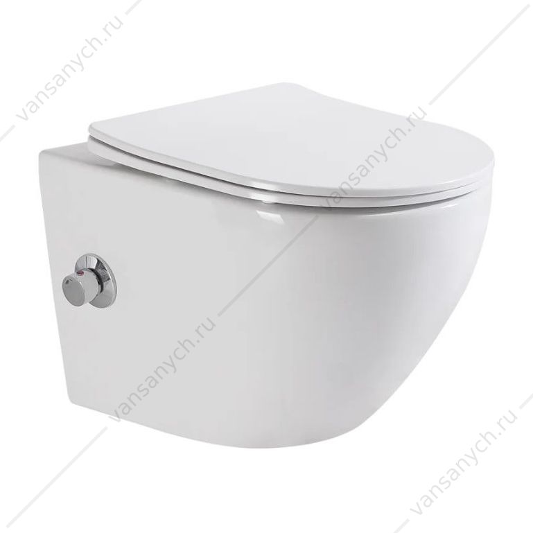 Унитаз с функцией биде и смесителем, безободковый, с сиденьем  BELBAGNO UNO BB3105CHR-BS/SC Belbagno (Италия) купить в Тюмени (Ван Саныч™)