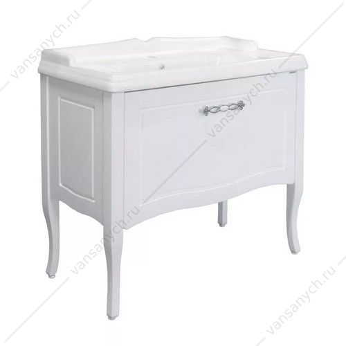 Тумба 100см с раковиной Comforty Павия 100 белый глян., раковина 3310 Comforty (Россия) купить в Тюмени (Ван Саныч™)