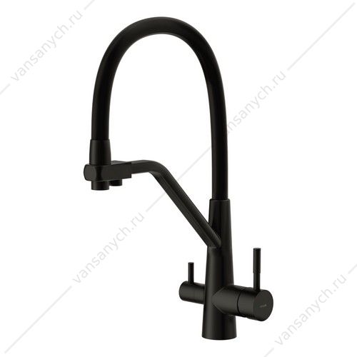 00-00002578 Смеситель для кухни Cersanit VIVO, с фильтром, гибкий излив, чёрный, A68218 Cersanit (Польша) купить в Тюмени (Ван Саныч™)