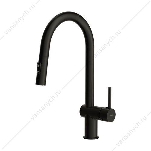 00-00019583 Смеситель для кухни Cersanit  BRASKO, выдвижной излив, чёрный, A68225 Cersanit (Польша) купить в Тюмени (Ван Саныч™)