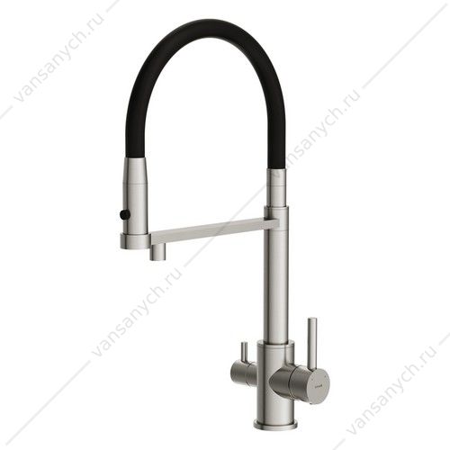 00-00018944 Смеситель для кухни Cersanit ZEN, с фильтром, гибкий излив, сатин, A68259 Cersanit (Польша) купить в Тюмени (Ван Саныч™)