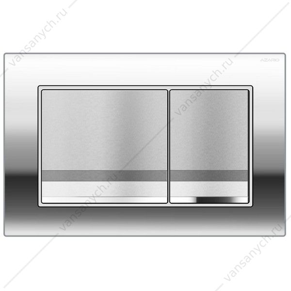 00091909 Кнопка смыва AZARIO NEW двойная, пластик, хром AZ-001.02 AZARIO (Россия/Китай) купить в Тюмени (Ван Саныч™)