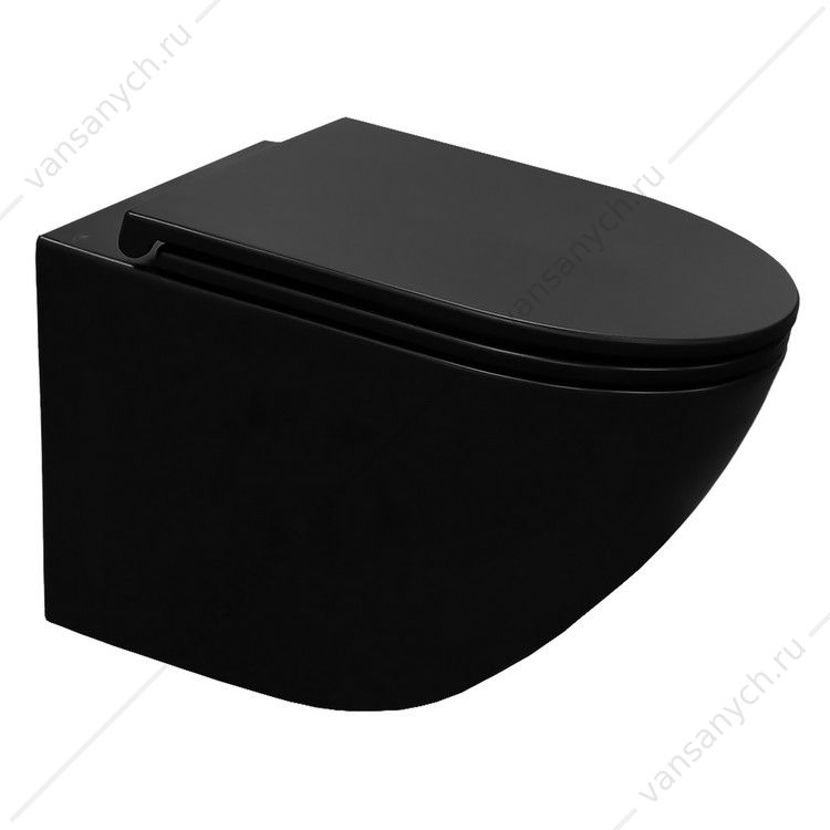 00096793 Унитаз безободковый смыв скрытое ТОРНАДО с сидением микролифт, быстросъем Azario Grado подвесной черный AZ-0046-UQ3-MB AZARIO (Россия/Китай) купить в Тюмени (Ван Саныч™)