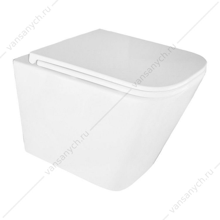 00081018 Унитаз безободковый смыв ТОРНАДО с сидением микролифт, быстросъем Azario Teramo, антивсплеск подвесной AZ-0052-UQ AZARIO (Россия/Китай) купить в Тюмени (Ван Саныч™)