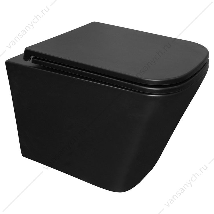 00093265 Унитаз безободковый смыв скрытое ТОРНАДО с сидением микролифт, быстросъем Azario Teramo черный подвесной AZ-0052-UQ3MB AZARIO (Россия/Китай) купить в Тюмени (Ван Саныч™)