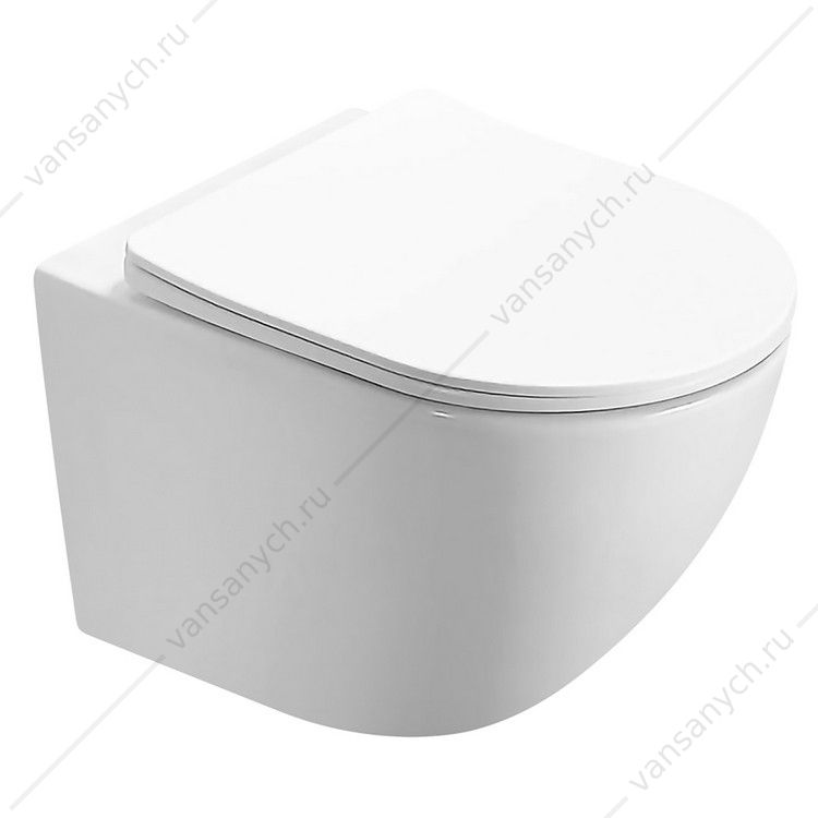 00088488 Унитаз безободковый смыв ТОРНАДО с сидением микролифт, быстросъем Azario Trevi подвесной AZ-0093UQ3 AZARIO (Россия/Китай) купить в Тюмени (Ван Саныч™)