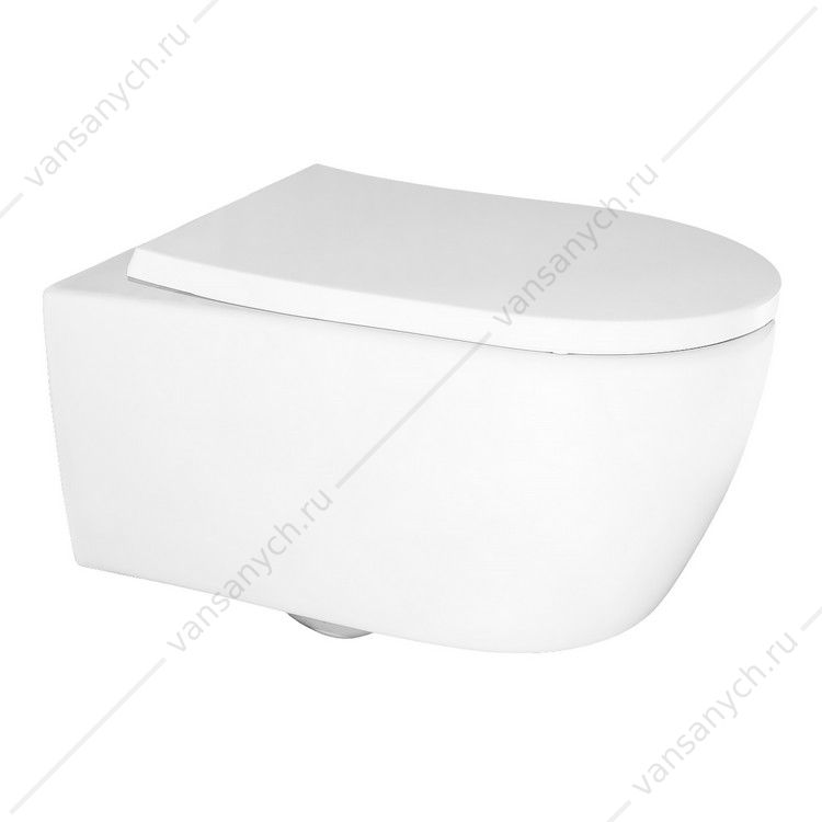 00095385 Унитаз безободковый смыв скрытое ТОРНАДО с сидением микролифт, быстросъем Azario NEMI подвесной AZ-1293WH AZARIO (Россия/Китай) купить в Тюмени (Ван Саныч™)