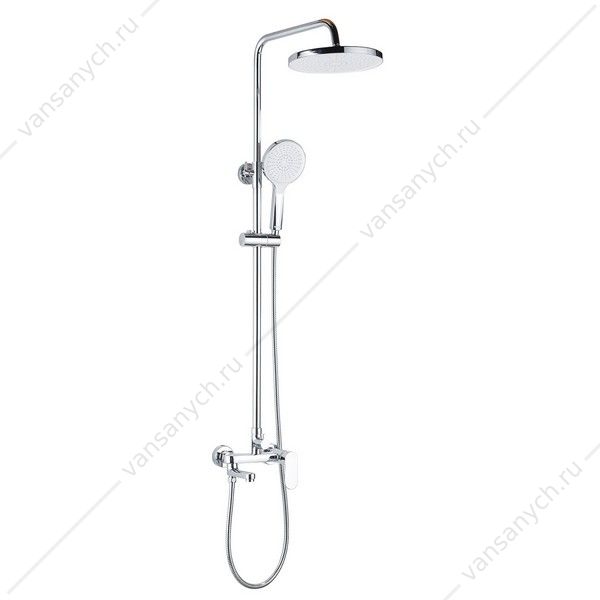00085803 Душевая система для ванны/душа, с поворотным изливом Azario ARIZONA, круглая, хром AZ-20R AZARIO (Россия/Китай) купить в Тюмени (Ван Саныч™)