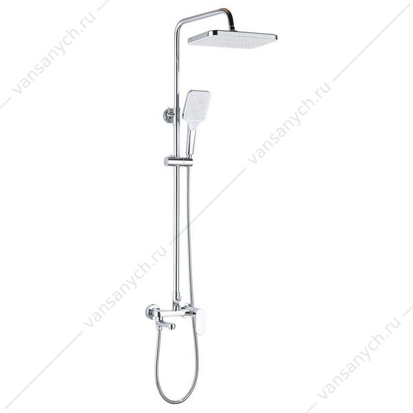 00085802 Душевая система для ванны/душа, с поворотным изливом Azario ARIZONA, прямоугольная, хром AZ-20S AZARIO (Россия/Китай) купить в Тюмени (Ван Саныч™)