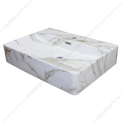 Раковина 60х42 накладная Azario прямоугольная, светлый мрамор AZ-2173-M845 AZARIO (Россия/Китай) купить в Тюмени (Ван Саныч™)