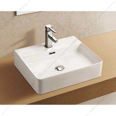 Раковина 50х42 накладная Azario прямоугольная, матовый белый AZ-2173-S-MW AZARIO (Россия/Китай) купить в Тюмени (Ван Саныч™)