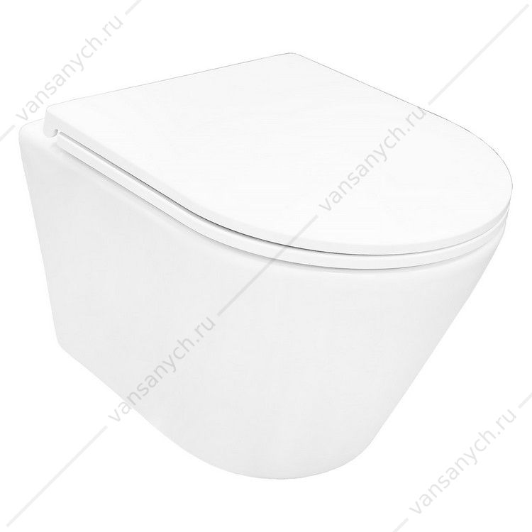 00097614 Унитаз безободковый смыв ТОРНАДО с сидением микролифт, быстросъем Azario VELA подвесной AZ-2480 AZARIO (Россия/Китай) купить в Тюмени (Ван Саныч™)