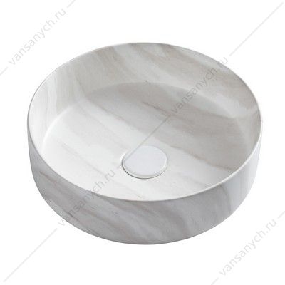 Раковина 35,5х35,5 накладная Azario, круглая, светлый мрамор AZ-3134-M817 AZARIO (Россия/Китай) купить в Тюмени (Ван Саныч™)