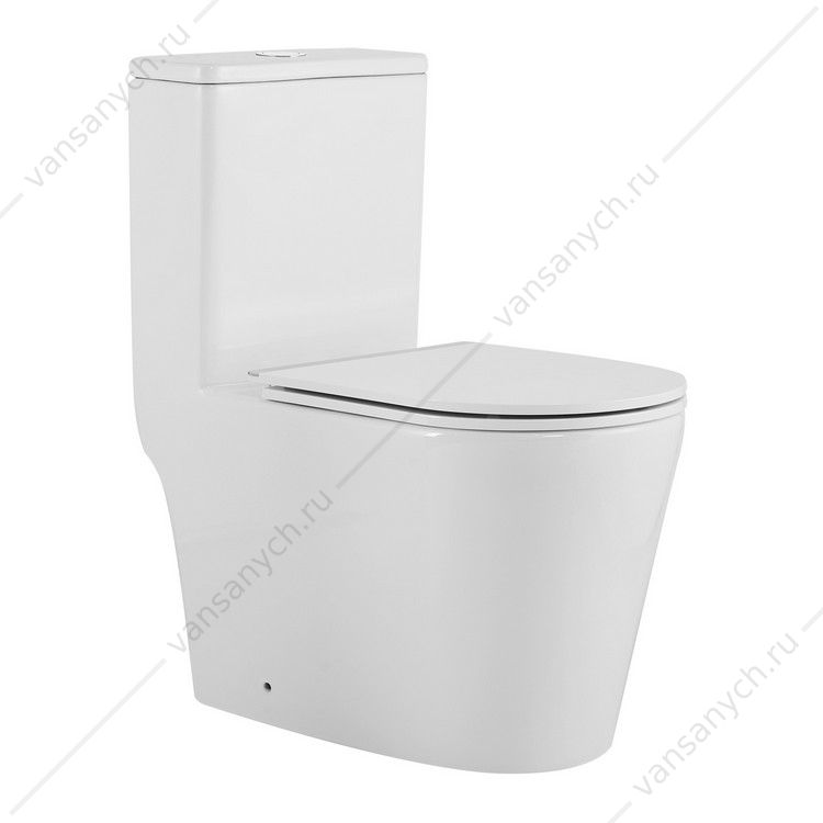 00095209 Унитаз-моноблок безободковый смыв скрытое ТОРНАДО с сидением микролифт, быстросъем AZARIO Nimbus AZ-6080-AP AZARIO (Россия/Китай) купить в Тюмени (Ван Саныч™)