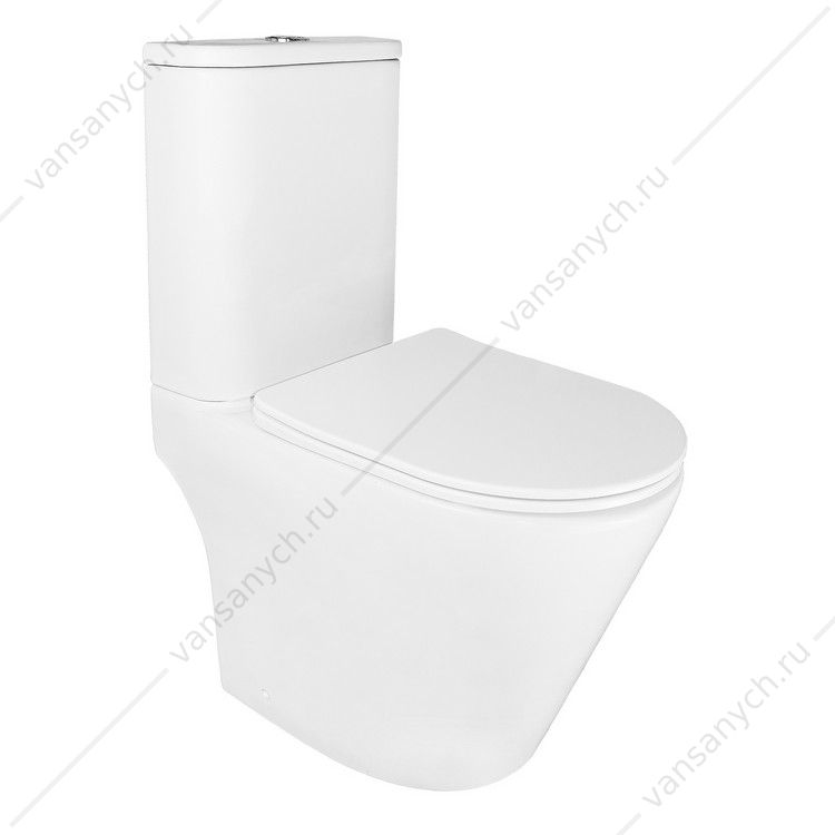 00091230 Унитаз-компакт безободковый смыв ТОРНАДО с сидением микролифт, быстросъем Azario Berton AZ-6093 AZARIO (Россия/Китай) купить в Тюмени (Ван Саныч™)