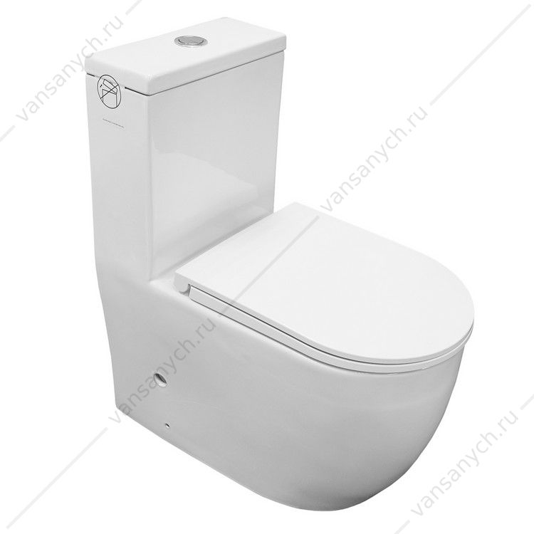 00094615 Унитаз-моноблок безободковый смыв ТОРНАДО с сидением микролифт, быстросъем Azario Velluto AZ-6281 AZARIO (Россия/Китай) купить в Тюмени (Ван Саныч™)