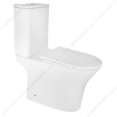 00095120 Унитаз-компакт безободковый с сидением микролифт, быстросъем Azario FRETTA ROUND 650x340x790 AZ-7121A AZARIO (Россия/Китай) купить в Тюмени (Ван Саныч™)