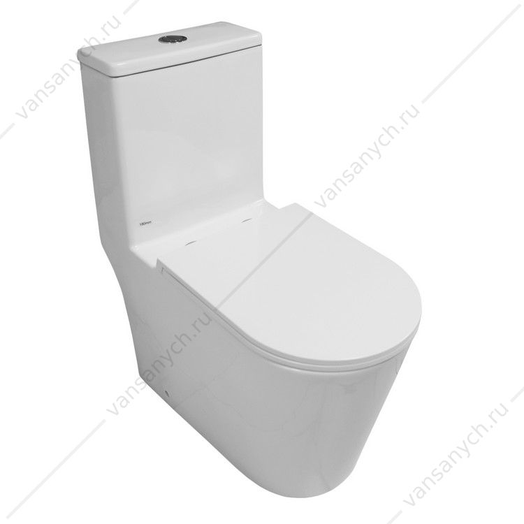 00095402 Унитаз моноблок безободковый смыв ТОРНАДО с сидением микролифт, быстросъем Azario Eagle AZ-80673 AZARIO (Россия/Китай) купить в Тюмени (Ван Саныч™)