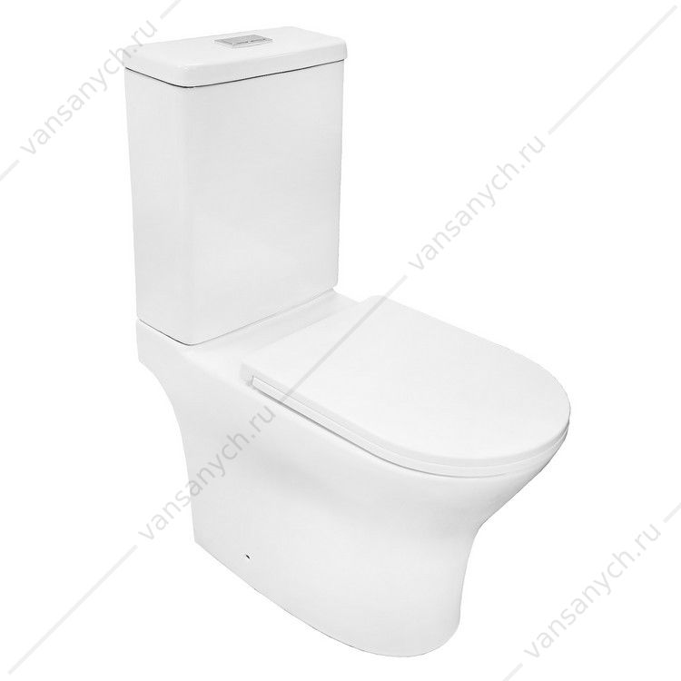 00095337 Унитаз-компакт безободковый смыв ТОРНАДО с сидением микролифт, быстросъем Azario Tesoro AZ-8501 AZARIO (Россия/Китай) купить в Тюмени (Ван Саныч™)