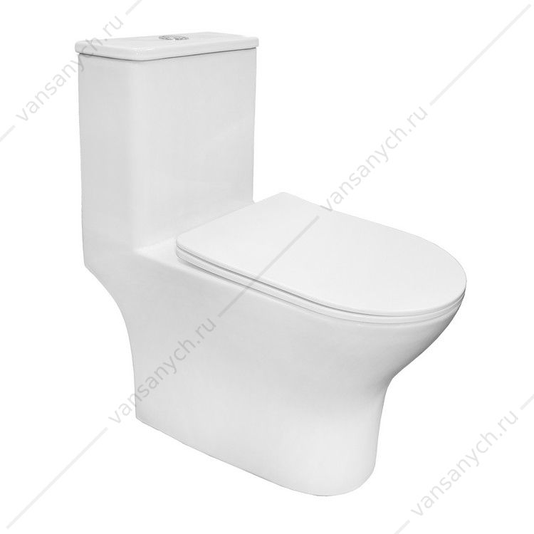 00094837 Унитаз-моноблок безободковый смыв ТОРНАДО с сидением микролифт, быстросъем AZARIO Terni AZ-8618T AZARIO (Россия/Китай) купить в Тюмени (Ван Саныч™)