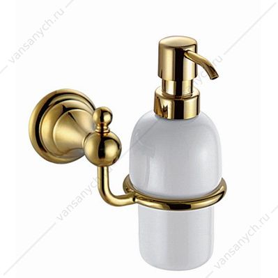 Дозатор жидкого мыла Azario ELVIA подвесной, керамический, золото AZ-91112G AZARIO (Россия/Китай) купить в Тюмени (Ван Саныч™)