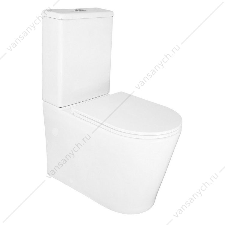 00087315 Унитаз-компакт безободковый смыв ТОРНАДО с сидением микролифт, быстросъем Azario Conto AZ-T005BR AZARIO (Россия/Китай) купить в Тюмени (Ван Саныч™)