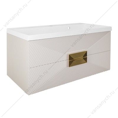 Тумба с раковиной 100см Azario ZENA 100/2 подвесная, раковина CLASSIK 100, кашемир, ручка золото CS00096979 AZARIO (Россия/Китай) купить в Тюмени (Ван Саныч™)