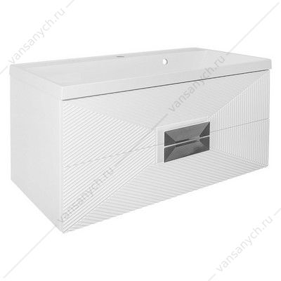 Тумба с раковиной 100см Azario ZENA 100/2 подвесная, раковина CLASSIK 100, белый глянец, ручка хром CS00096981 AZARIO (Россия/Китай) купить в Тюмени (Ван Саныч™)