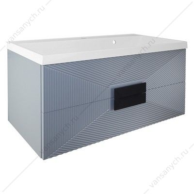 Тумба с раковиной 100см Azario ZENA 100/2 подвесная, раковина CLASSIK 100, серый, ручка золото CS00097710 AZARIO (Россия/Китай) купить в Тюмени (Ван Саныч™)