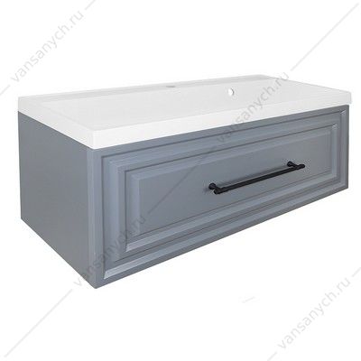 00104005 Тумба 100 с раковиной Azario LAURA 100 подвесная, раковина CLASSIK 100, серый мат./черный, CS00104005 AZARIO (Россия/Китай) купить в Тюмени (Ван Саныч™)